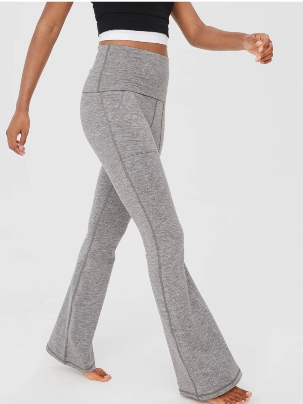 #239. OFFLINE By Aerie The Hugger High Waisted Foldover Flare Legging